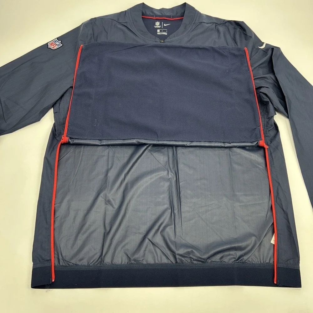 New England Patriots Men's L Blue Nike On Field Lightweight 1/2 Zip Pullover NFL